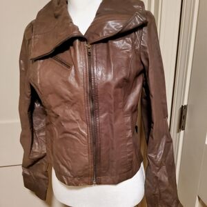 Kenneth Cole Dark Brown Leather Jacket